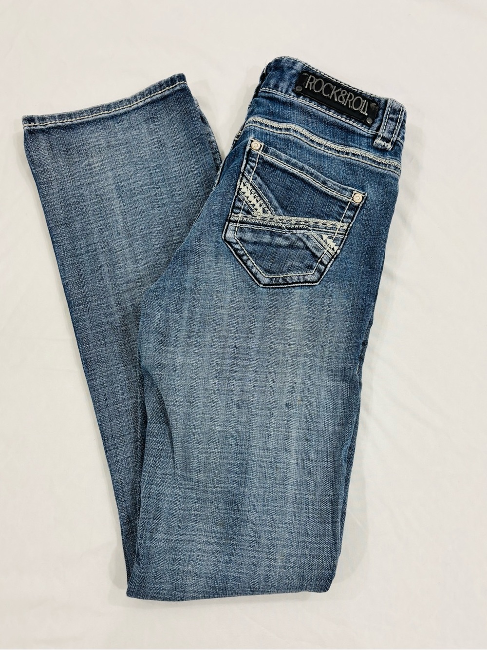 Rock&Roll Cowgirl Style Womens Jeans Boyfriend Bootcut Low-Rise 25x34